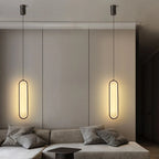 Lampa Wisząca Minimalistyczna z Wbudowanym LED i Owalnym Kloszem