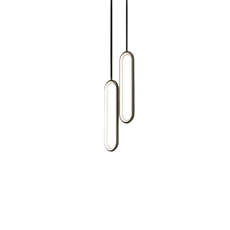 Lampa Wisząca Minimalistyczna z Wbudowanym LED i Owalnym Kloszem