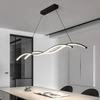 Lampa Wisząca Minimalistyczna z Zintegrowanym Oświetleniem w Kształcie Fali