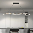 Lampa Wisząca Minimalistyczna z Zintegrowanym Oświetleniem w Kształcie Fali