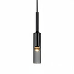 Lampa Wisząca Minimalistyczna ze Szklanym Kloszem Cylindrycznym