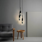 Lampa Wisząca Minimalistyczna ze Szklanym Kloszem Cylindrycznym