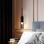 Lampa Wisząca Minimalistyczna ze Szklanym Kloszem Cylindrycznym