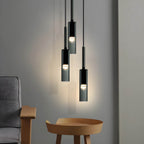 Lampa Wisząca Minimalistyczna ze Szklanym Kloszem Cylindrycznym