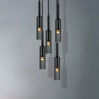 Lampa Wisząca Minimalistyczna ze Szklanym Kloszem Cylindrycznym