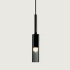 Lampa Wisząca Minimalistyczna ze Szklanym Kloszem Cylindrycznym