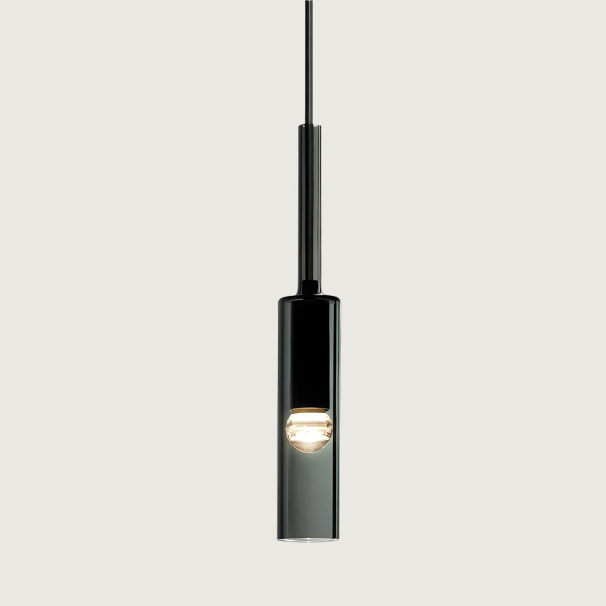 Lampa Wisząca Minimalistyczna ze Szklanym Kloszem Cylindrycznym