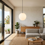 Lampa Wisząca Minimalistyczna ze Szklanym Kloszem w Kształcie Kuli