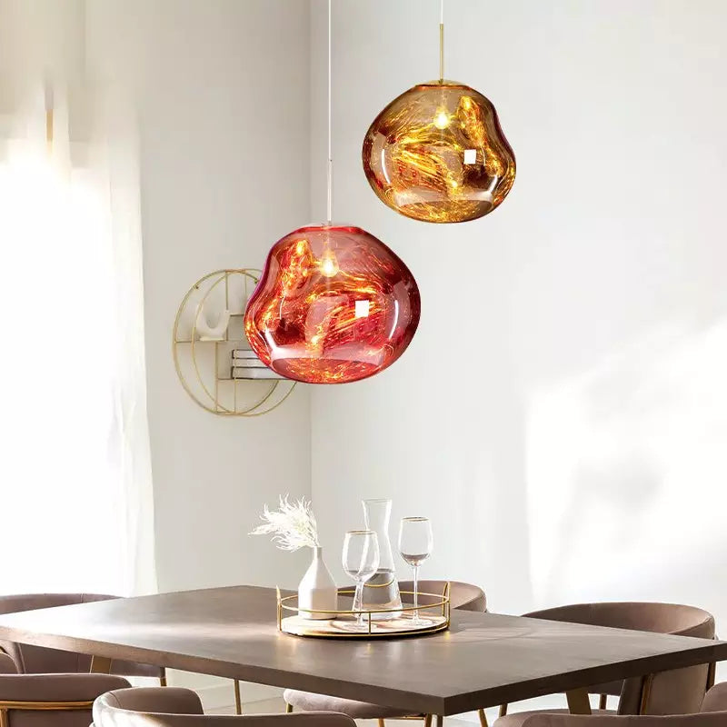 Lampa Wisząca Modern z Organicznym Kloszem Szklanym