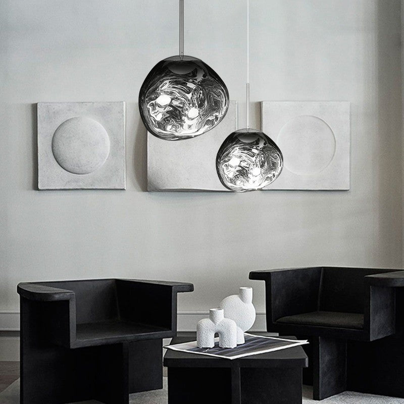 Lampa Wisząca Modern z Organicznym Kloszem Szklanym
