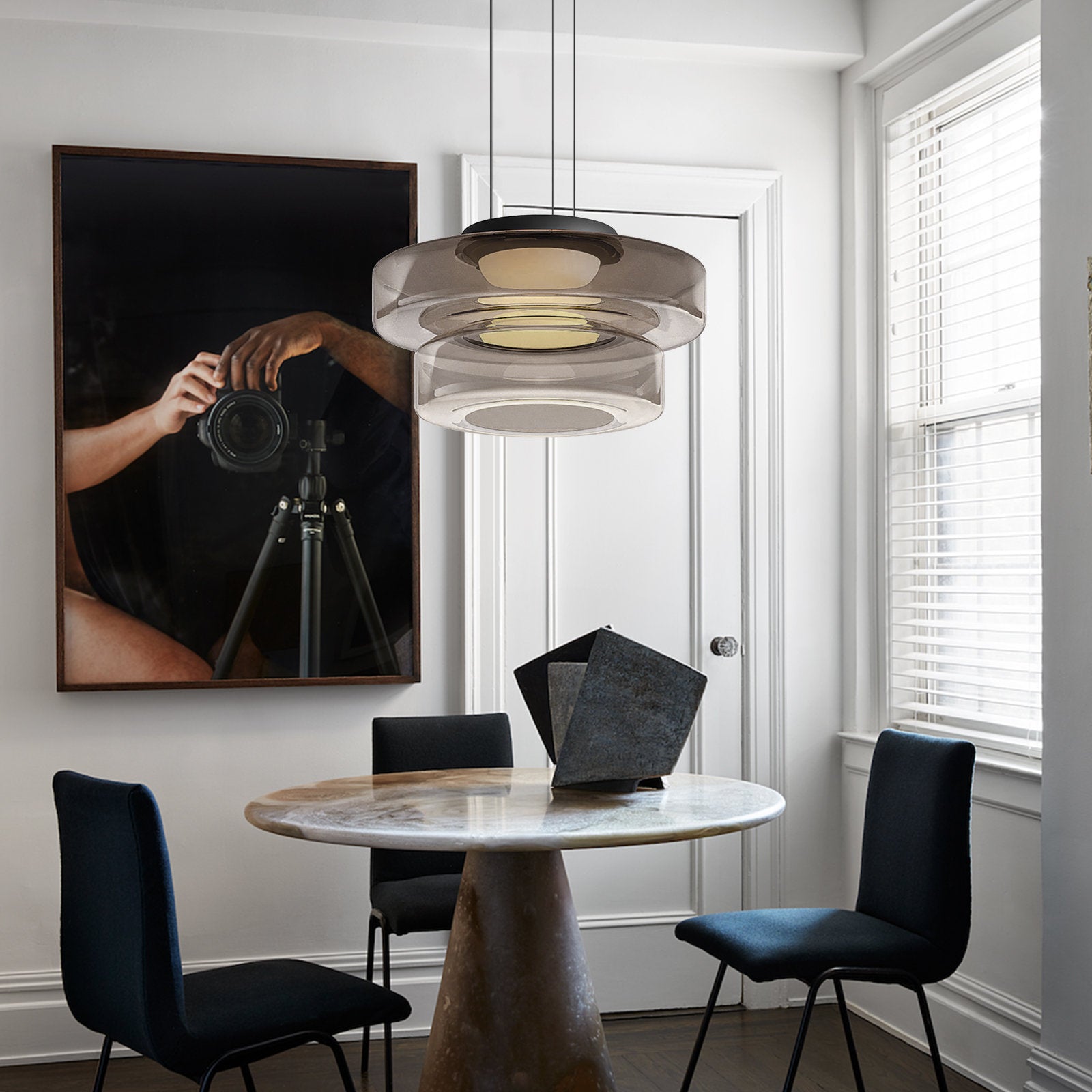 Lampa Wisząca Modern z Wielopoziomowym Kloszem Szklanym