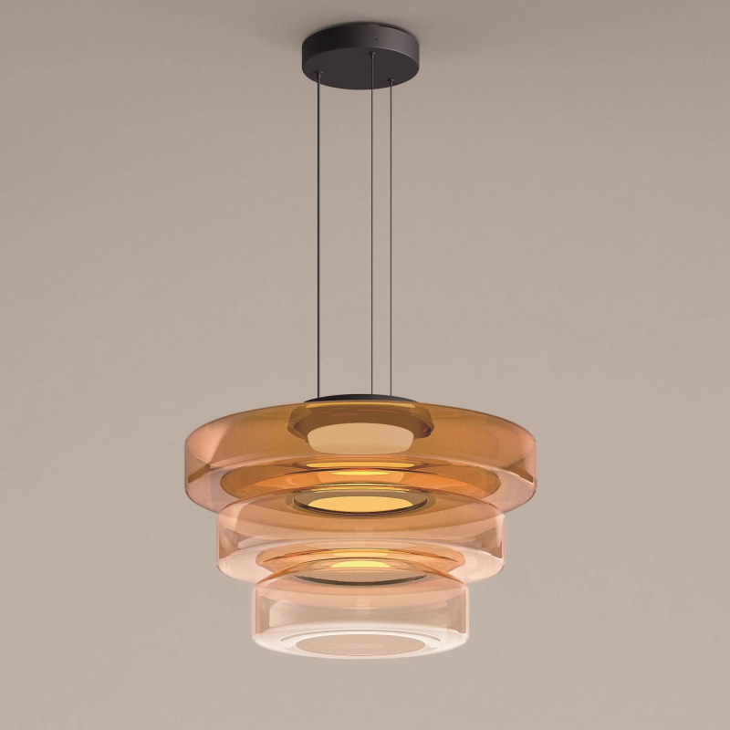 Lampa Wisząca Modern z Wielopoziomowym Kloszem Szklanym