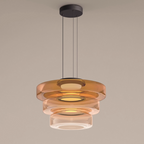 Lampa Wisząca Modern z Wielopoziomowym Kloszem Szklanym