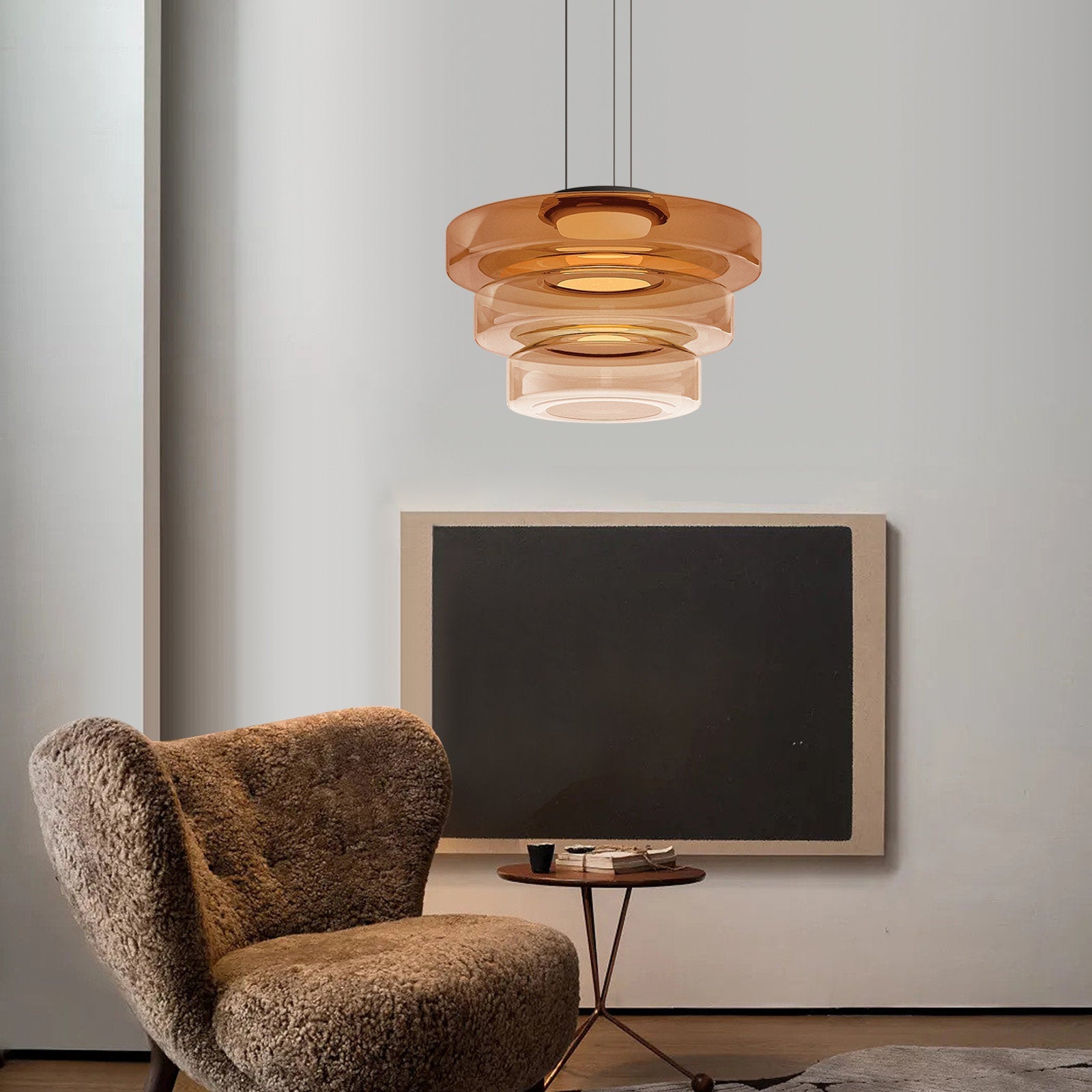 Lampa Wisząca Modern z Wielopoziomowym Kloszem Szklanym