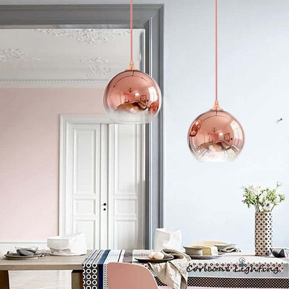Lampa Wisząca Modern ze Szklaną Kulą i Gradientowym Kloszem