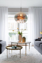Lampa Wisząca Modern ze Szklanym Kloszem w Kształcie Lawy