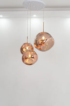 Lampa Wisząca Modern ze Szklanym Kloszem w Kształcie Lawy