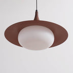 Lampa Wisząca Modernistyczna z Ruchomym Ramieniem i Kloszem ze Szkła Mlecznego