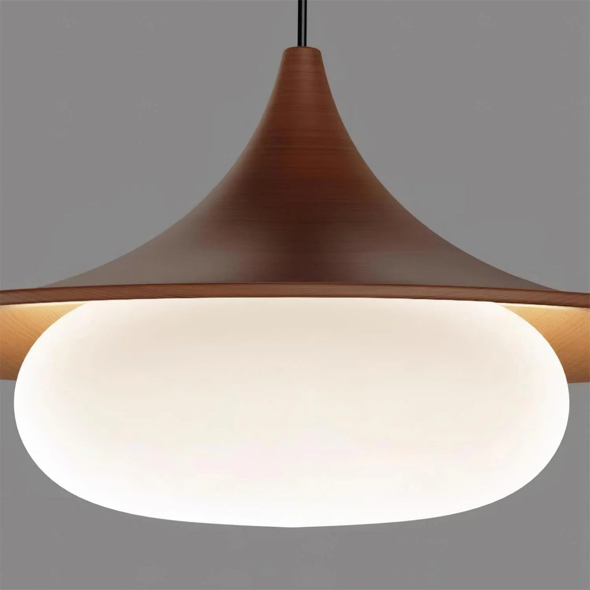 Lampa Wisząca Modernistyczna z Ruchomym Ramieniem i Kloszem ze Szkła Mlecznego