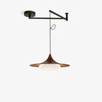 Lampa Wisząca Modernistyczna z Ruchomym Ramieniem i Kloszem ze Szkła Mlecznego