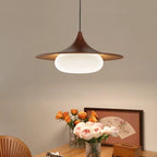 Lampa Wisząca Modernistyczna z Ruchomym Ramieniem i Kloszem ze Szkła Mlecznego