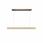 Lampa Wisząca Modernistyczna z Trawertynem i Drewnem nad Stół