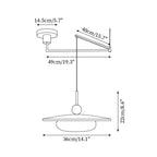 Lampa Wisząca Modernistyczna z Wysięgnikiem i Kloszem z Imitacji Alabastru