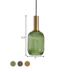 Lampa Wisząca Modernistyczna z Żebrowanym Kloszem Szklanym