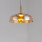Lampa Wisząca Modernistyczna ze Szklanym Kloszem i Zintegrowanym Oświetleniem