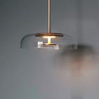 Lampa Wisząca Modernistyczna ze Szklanym Kloszem i Zintegrowanym Oświetleniem