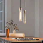 Lampa Wisząca Modernistyczna ze Szklanym Kloszem w Kształcie Walca