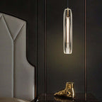 Lampa Wisząca Modernistyczna ze Szklanym Kloszem w Kształcie Walca
