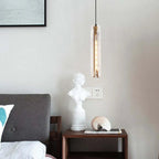 Lampa Wisząca Modernistyczna ze Szklanym Kloszem w Kształcie Walca