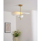 Lampa Wisząca Nowoczesna z Falującymi Kloszami na Złotym Drążku