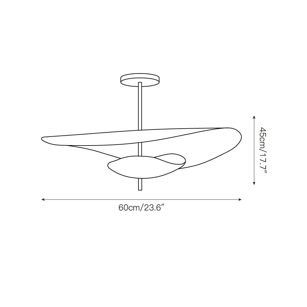 Lampa Wisząca Nowoczesna z Falującymi Kloszami na Złotym Drążku