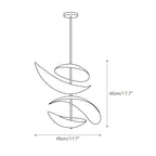 Lampa Wisząca Nowoczesna z Falującymi Kloszami na Złotym Drążku ##POS:7##