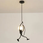 Lampa Wisząca Nowoczesna z Figurką Człowieka ze Stali ##POS:2##