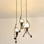 Lampa Wisząca Nowoczesna z Figurką Człowieka ze Stali