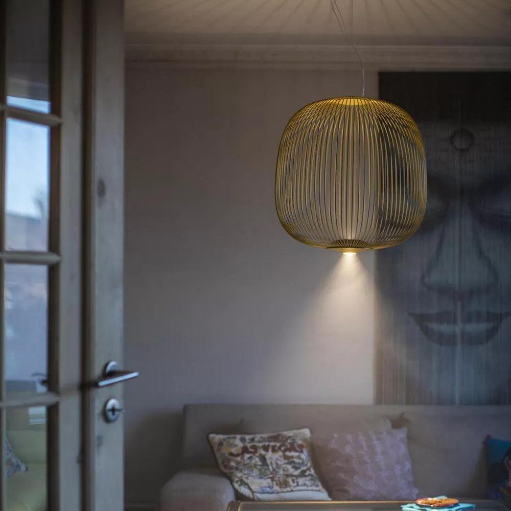 Lampa Wisząca Nowoczesna z Metalową Siatką Drucianą