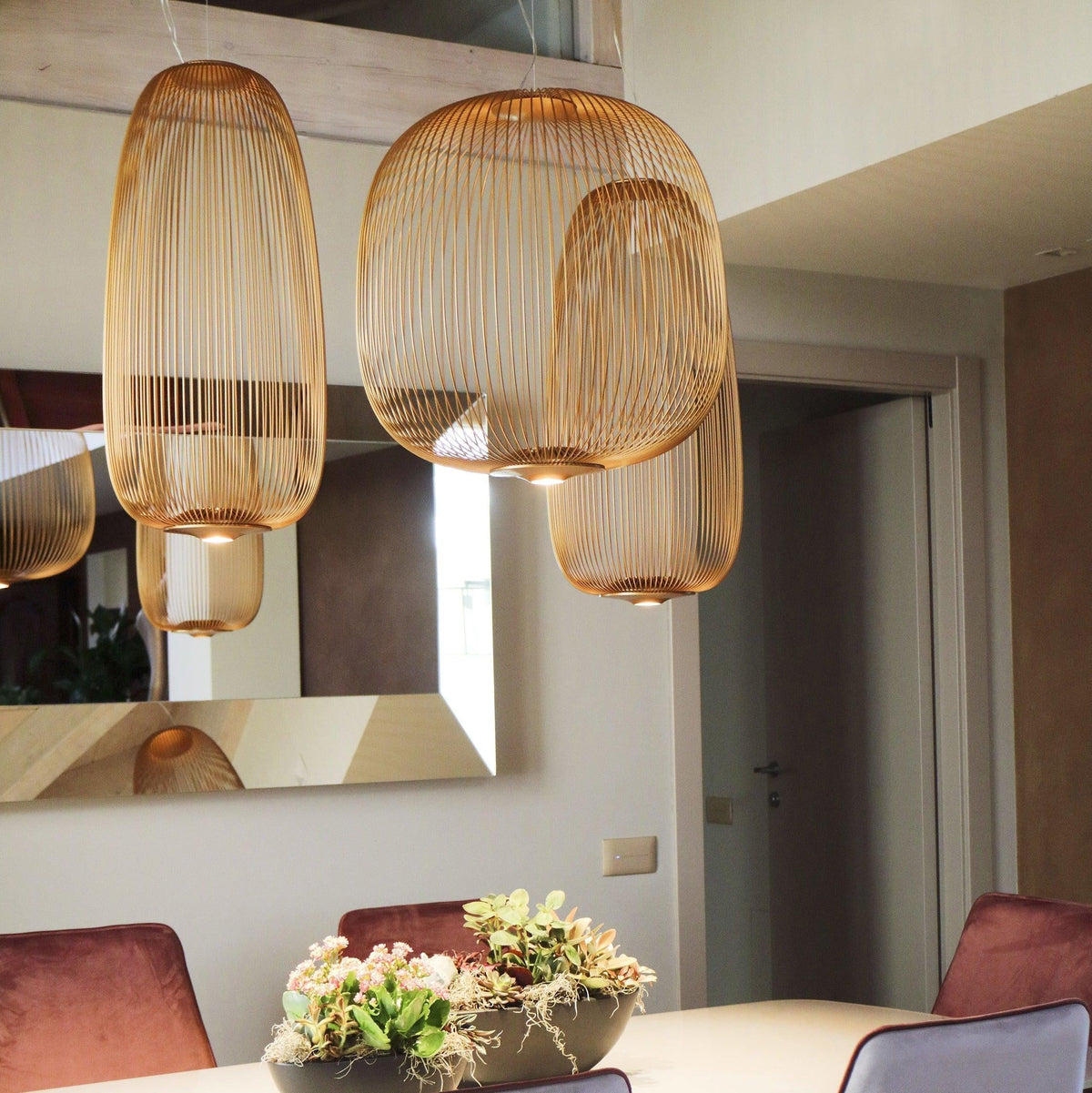 Lampa Wisząca Nowoczesna z Metalową Siatką Drucianą