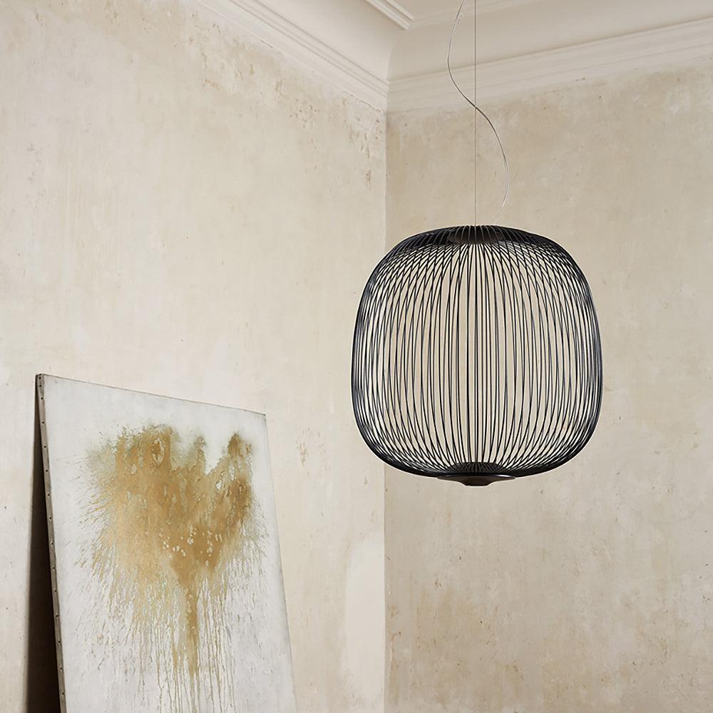 Lampa Wisząca Nowoczesna z Metalową Siatką Drucianą