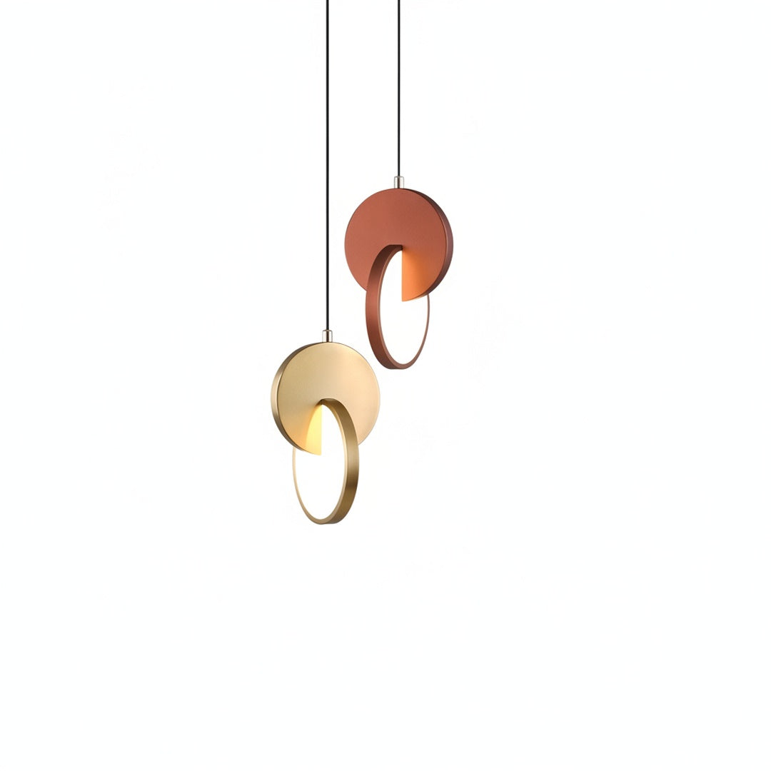 Lampa Wisząca Nowoczesna z Okrągłą Tarczą i Obręczą