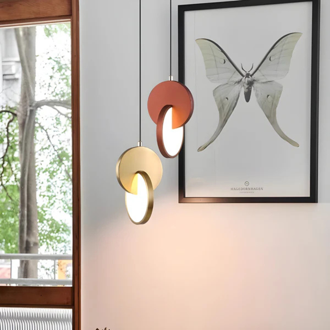 Lampa Wisząca Nowoczesna z Okrągłą Tarczą i Obręczą