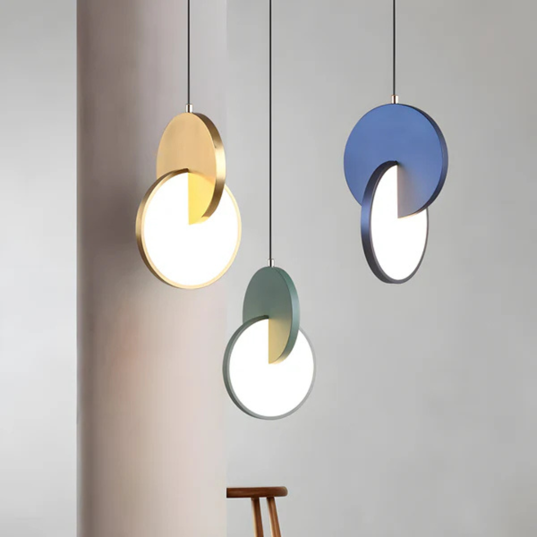 Lampa Wisząca Nowoczesna z Okrągłą Tarczą i Obręczą