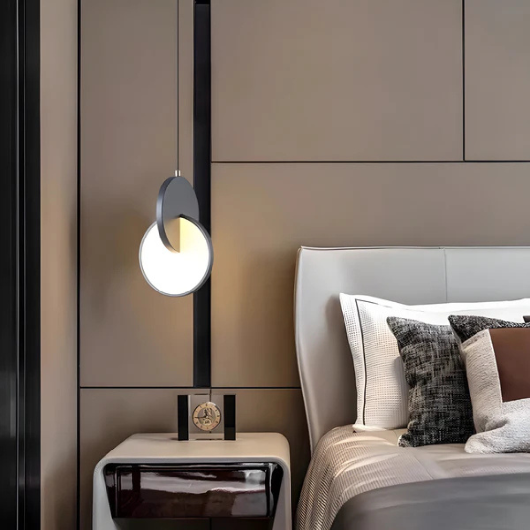 Lampa Wisząca Nowoczesna z Okrągłą Tarczą i Obręczą