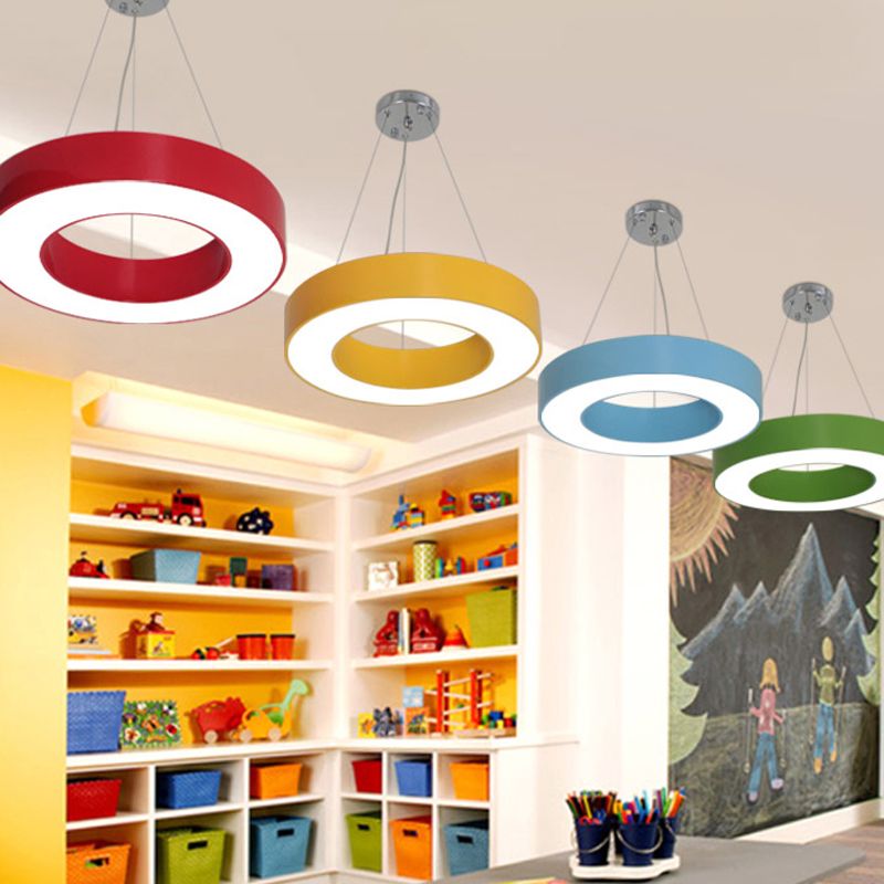 Lampa Wisząca Nowoczesna z Okrągłym Kloszem dla Dzieci
