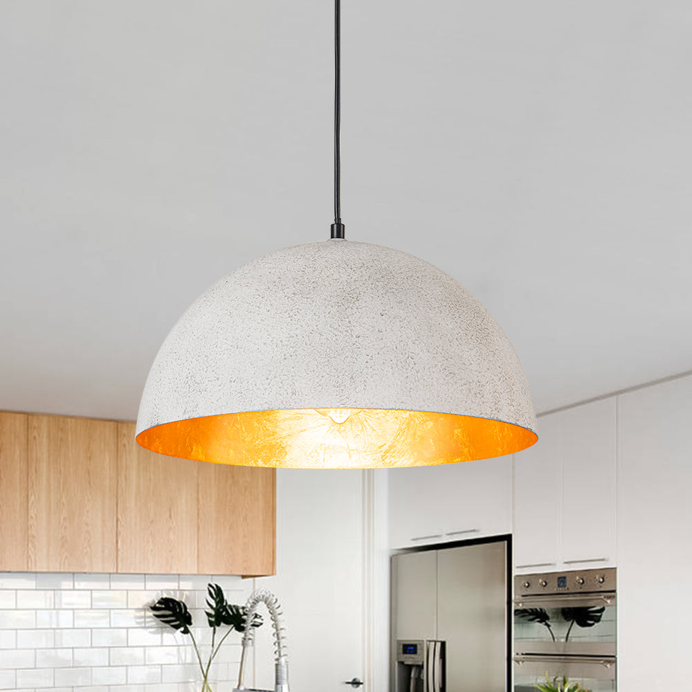 Lampa Wisząca Nowoczesna z Półkulistym Kloszem i Złotym Wnętrzem