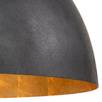 Lampa Wisząca Nowoczesna z Półkulistym Kloszem i Złotym Wnętrzem