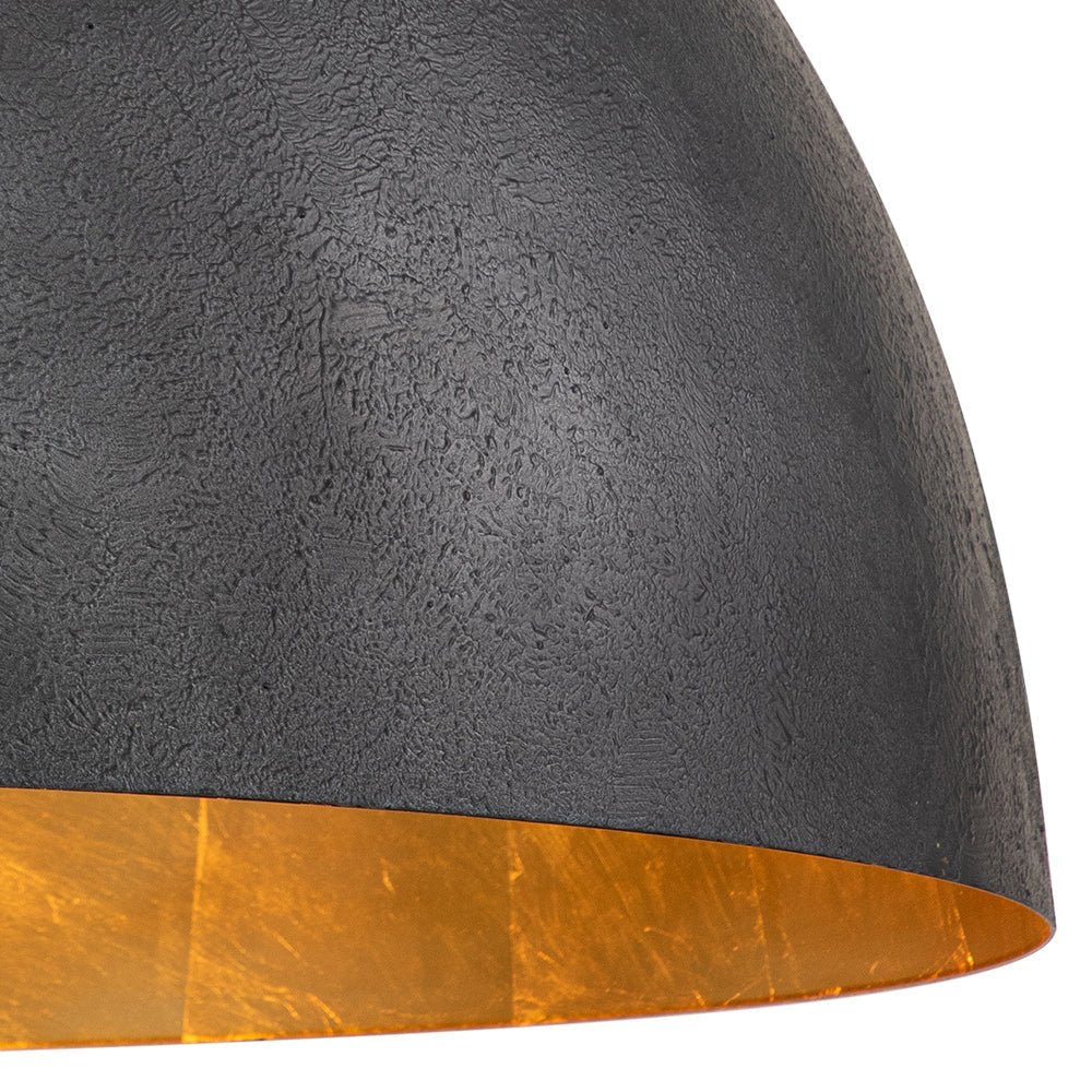 Lampa Wisząca Nowoczesna z Półkulistym Kloszem i Złotym Wnętrzem