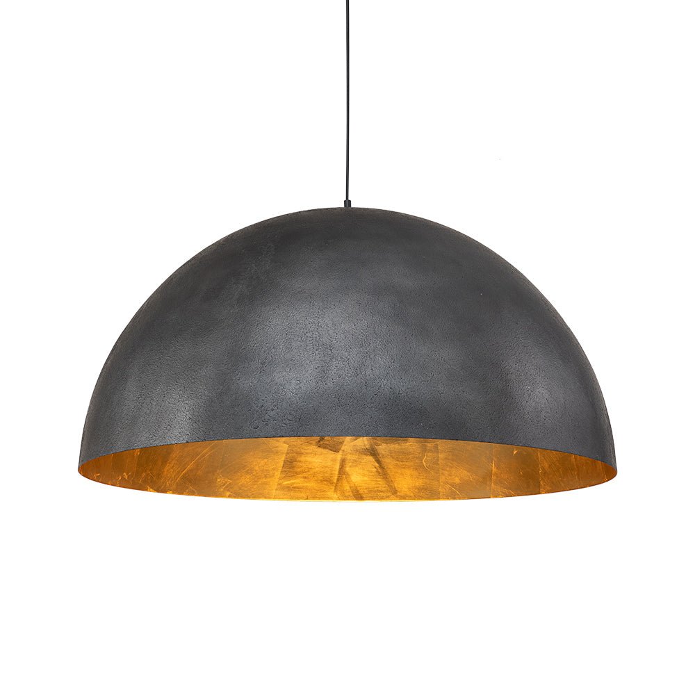 Lampa Wisząca Nowoczesna z Półkulistym Kloszem i Złotym Wnętrzem